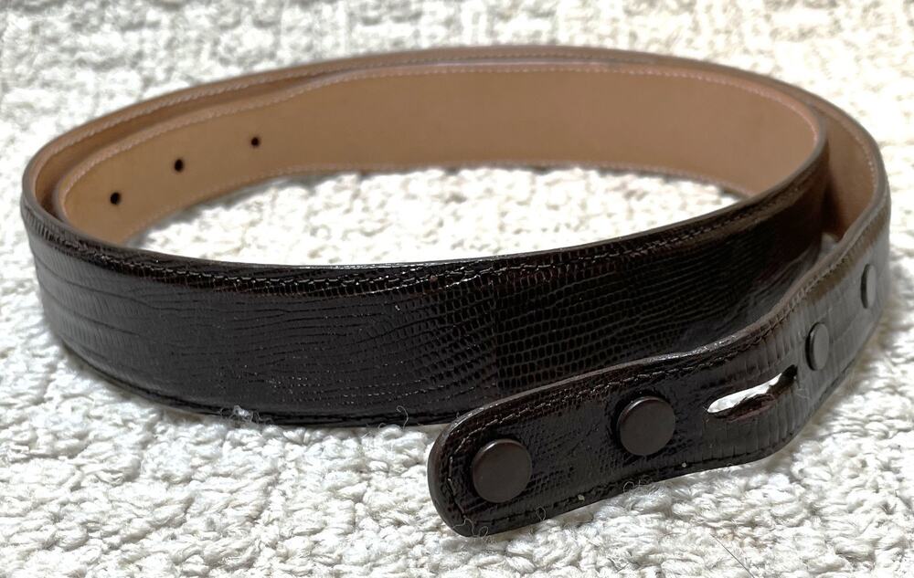 Lucchese Brown Lizard Belt 34 x 1.25" EUC No Buckle Belt Only Western